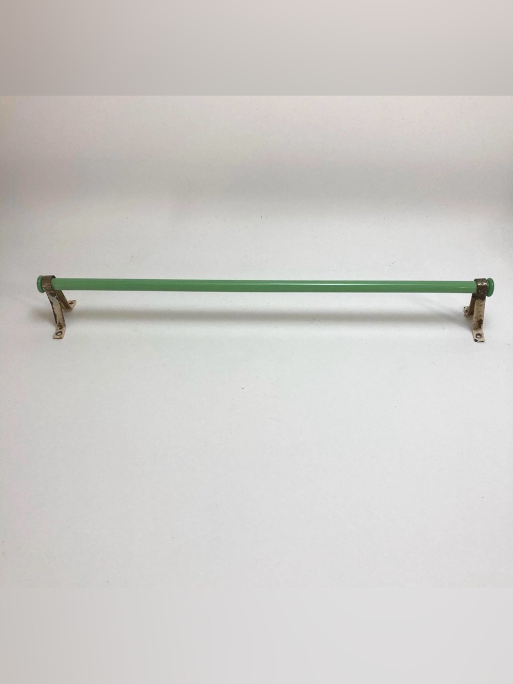 RARE FIND Vintage Jadeite Fire King Towel Bar with original hardware